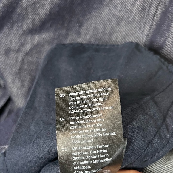 COS Dark Indigo Western Long Sleeve Button Down Denim Midi Shirt Dress - Picture 8 of 9